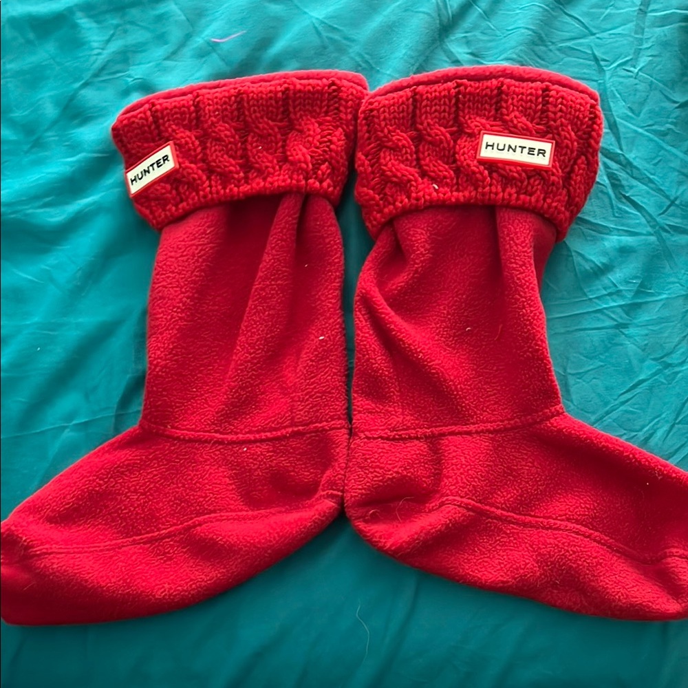 Hunter Red Fleece Boot Socks